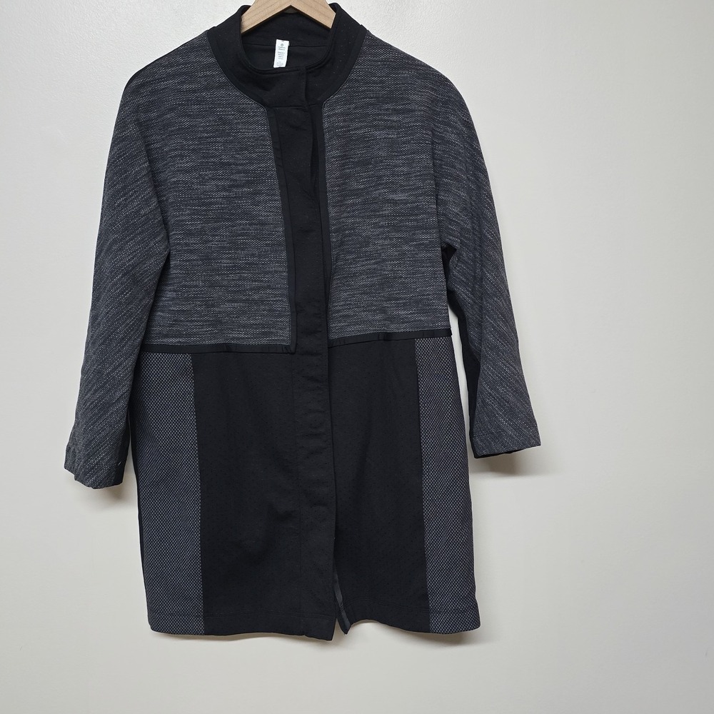 Lululemon Cocoon Car Coat Shine Dot Black Diamond Jacquard Space Dye Size M